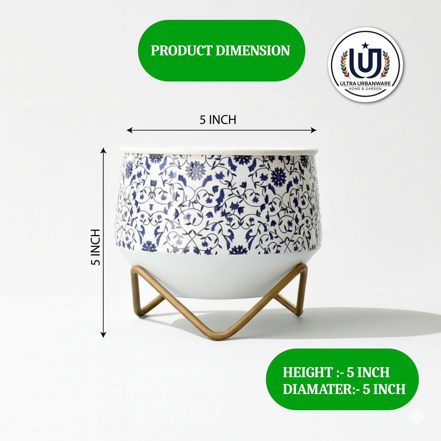 Decorative Caramel Metal Planter