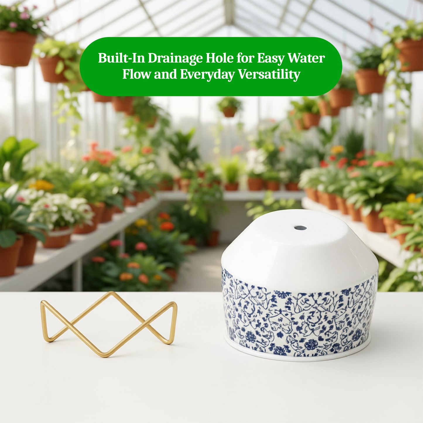 Decorative Caramel Metal Planter